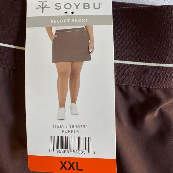 Soybu Resort Skort/Skirt with Shorts, Hand and Zippered Pockets, Purple, XXL NWT - Picture 4 of 15